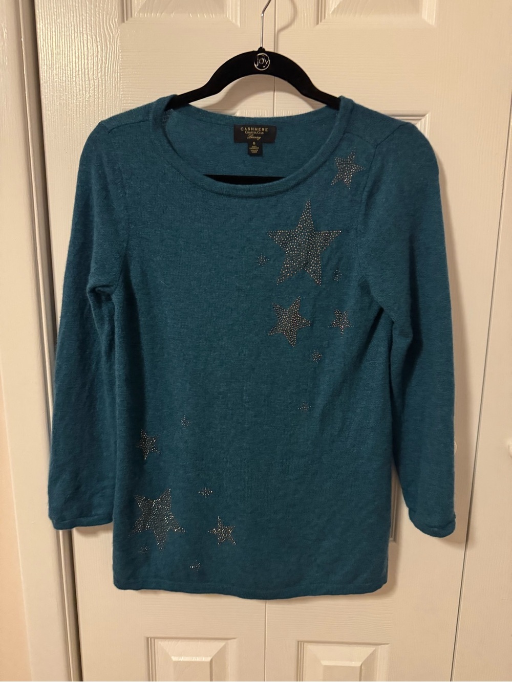 Cashmere Charter Club Luxury Rhinestone Star Sweater – Size S